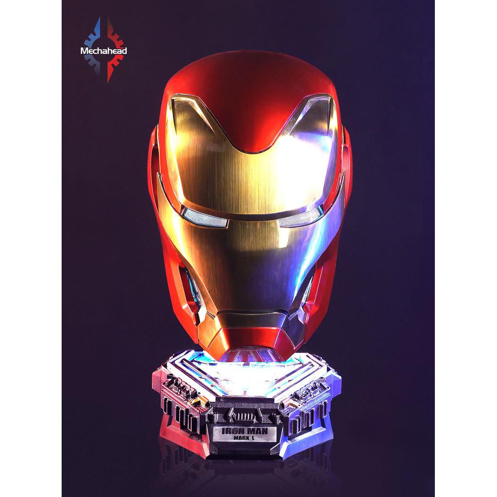 Autoking Iron Man Mk50 Helmet 1:1 Scale Collectible with Special -arge Base Remote Voice Control And