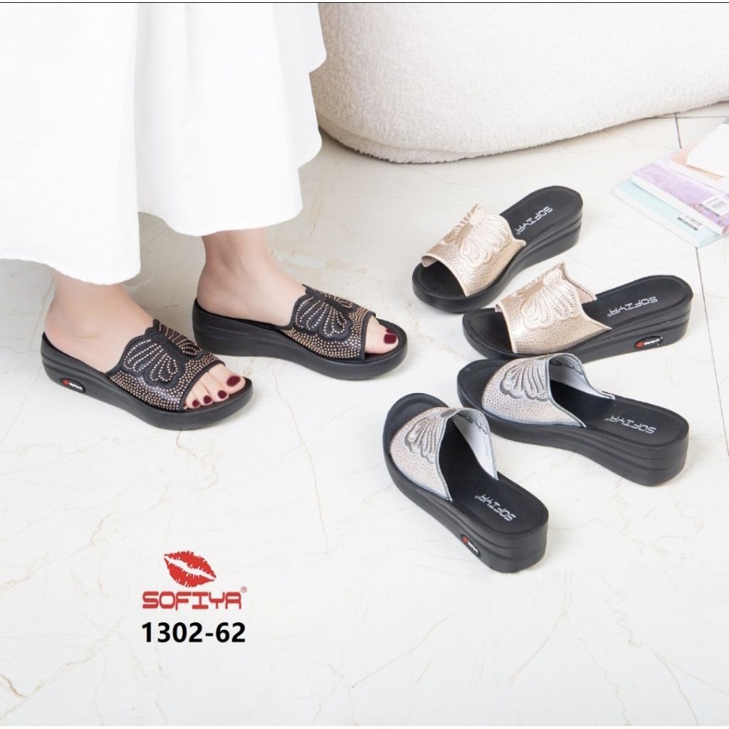 SOFIYA ORI 1302 62 SANDAL WEDGES WANITA IMPORT / SENDAL WEDGE / SANDAL WEDGES