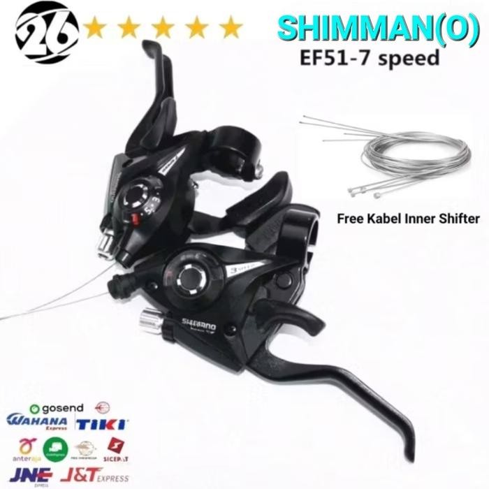 Shifter Brake Set SHIMMANNO 3 x 7 Speed Operan Gigi Sepeda ST-EF 51 Shimmanno - Dengan Merk