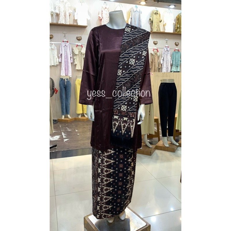 FERTUSHOP  BAJU BASIBA SILK SUTRA - BAJU KURUNG MELAYU - TUNIK / ATASAN BASIBA SILK SUTRA