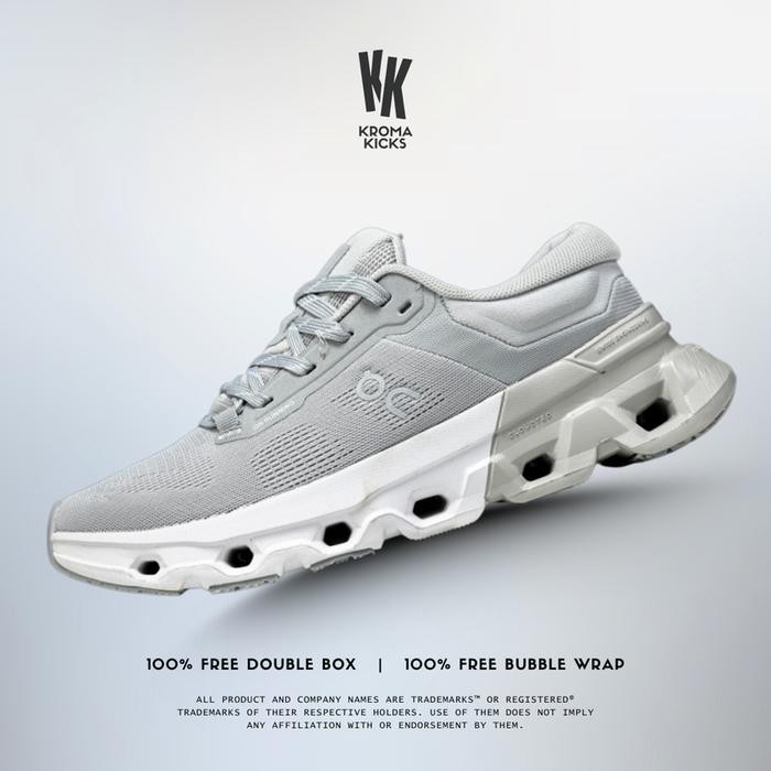 On Cloudflyer Grey White Sneaker Sepatu 3ME30042774 (Size 36-45)