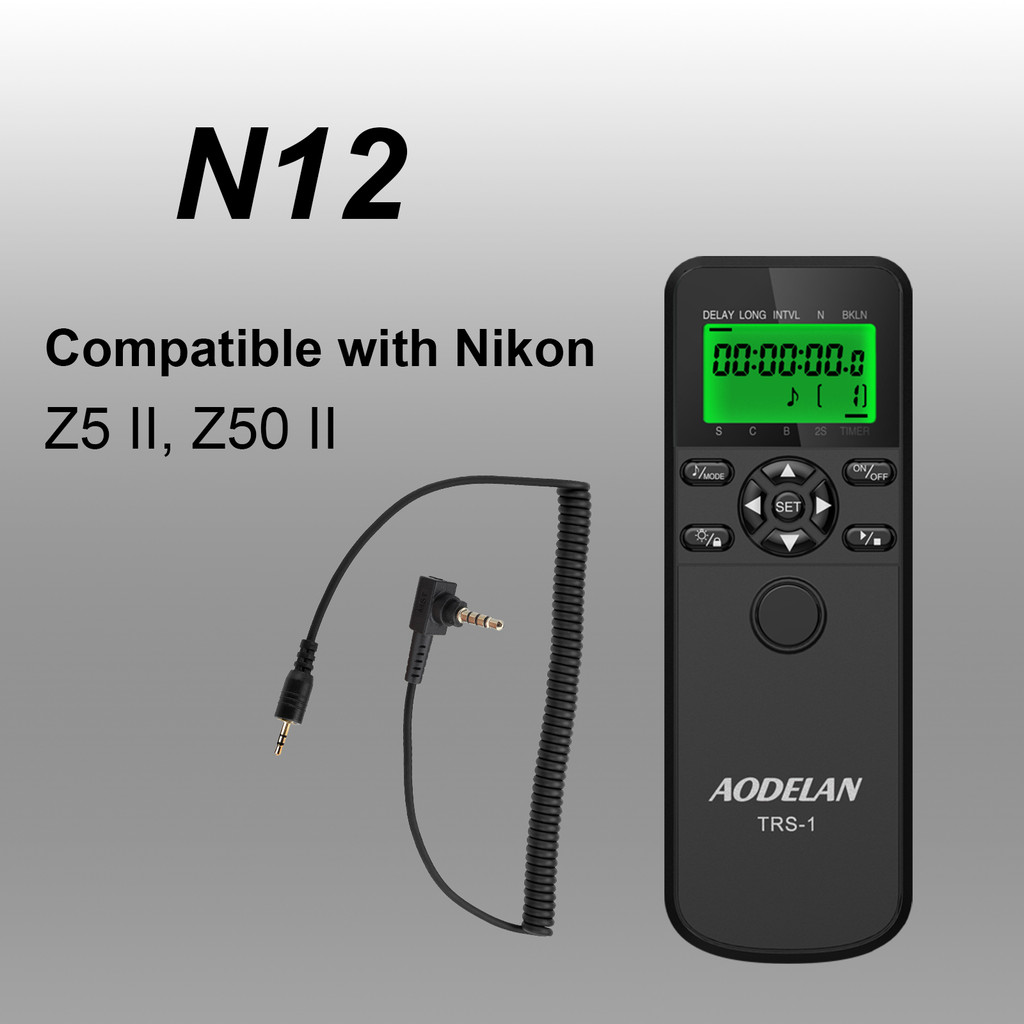 AODELAN TRS-1 Wired Remote Timer and Shutter Release for Nikon Cameras Z5 II and Z50 II; interval sh
