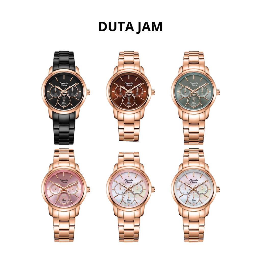 JAM TANGAN WANITA ALEXANDRE CHRISTIE AC2A34 AC 2A34 BFB ANALOG STAINLESS STRAP