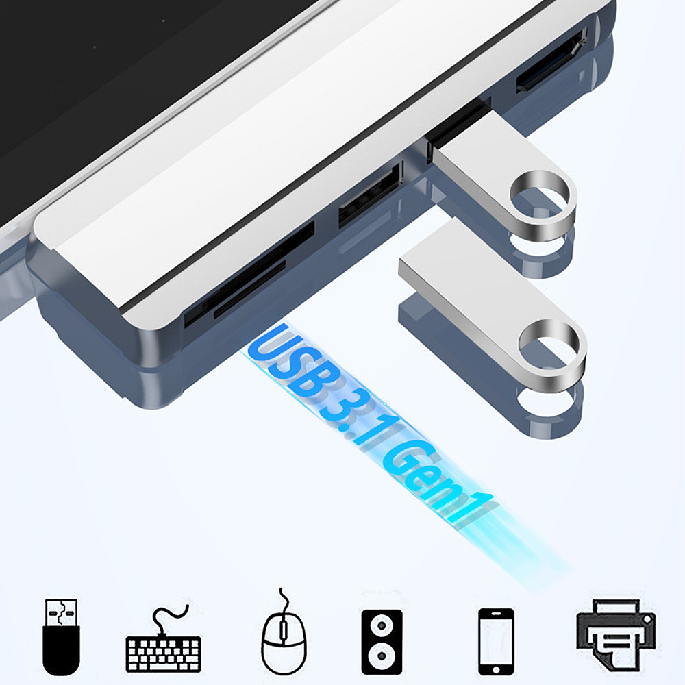 With 4K HDMI-Compatible 2 Ports USB 3.0 Memory Card For Microsoft Surface Pro 6 Pro 5 Pro 4 Dock Hub