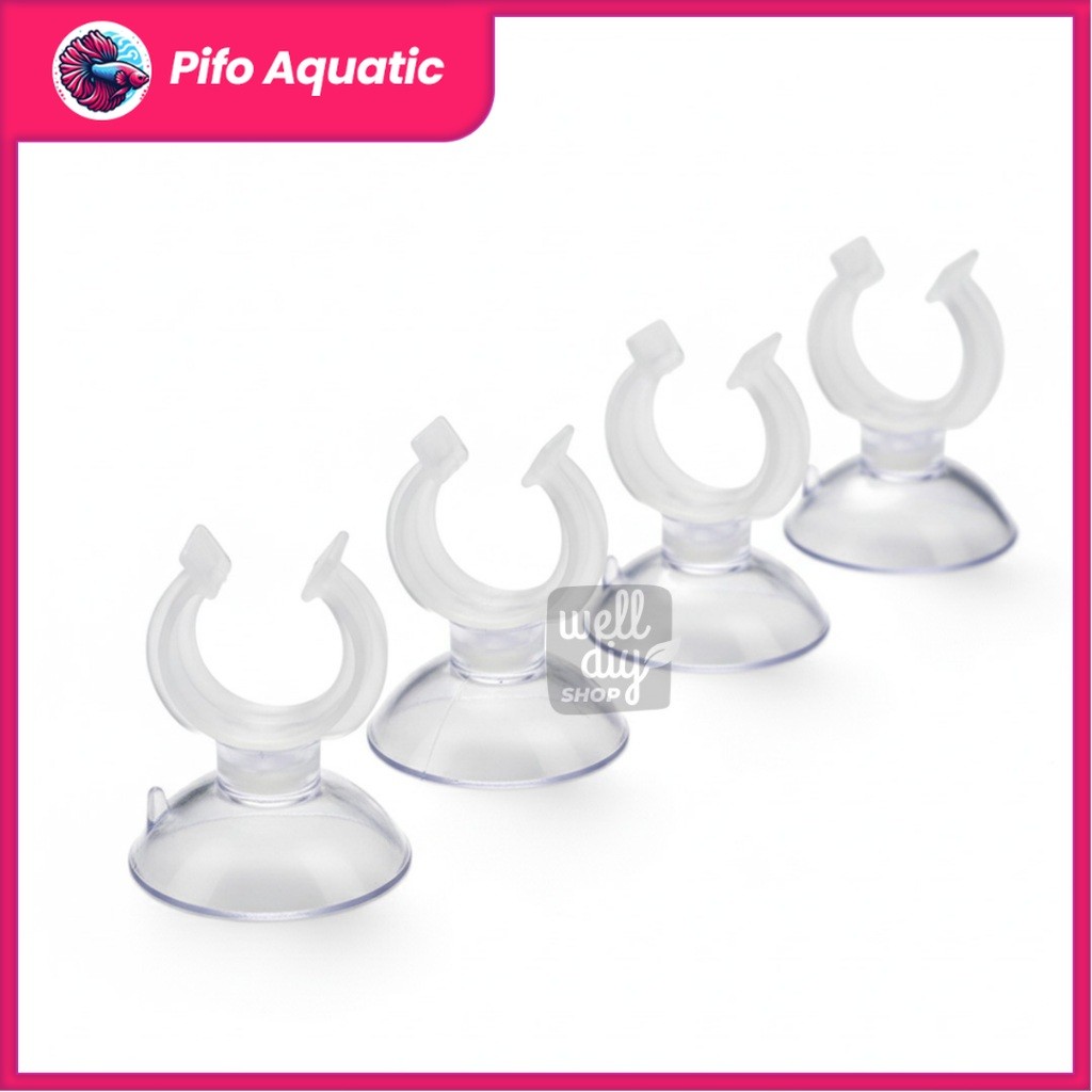 Dop Pipa Aquarium Suction Cup Klem Penjepit Pipa Filter Gantung Termometer Holder Akuarium Pifo Aqua