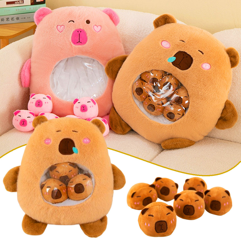 Cute Capybara Puffer Fish Snack Pillow Dolls Creative Puffer Fish Plush Doll Girls Children's Gifts 