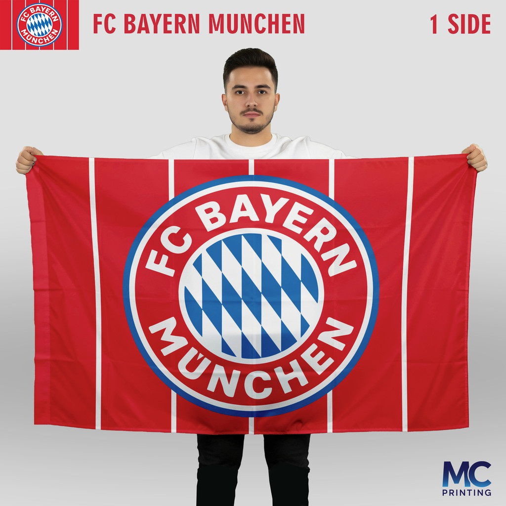 Bendera FC Bayern Munchen Original - Klub Bola Europe League Flag Sepak Bola FC Bayern Munchen