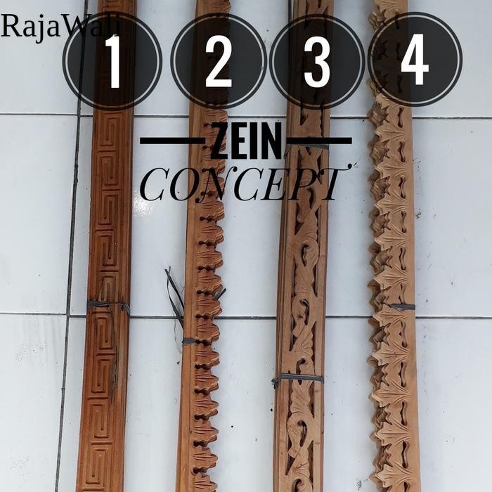 Lis kayu ukir-Lis pigura-Lis aquarium-Hiasan dinding paket isi 10pcs RJ15