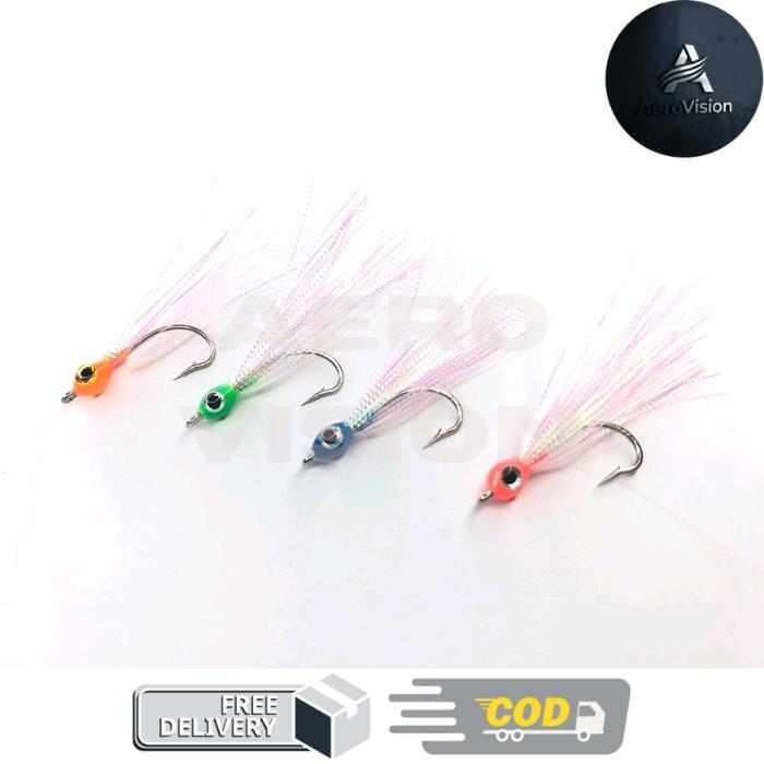 Umpan Fly Fishing Ultralight Carollina Fishing Mata Kail Sabiki no 6 Kontrek Glow In the Dark - Biru