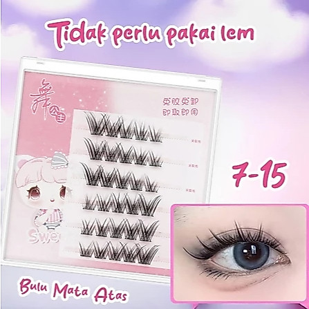 [TANPA LEM] Bulu Mata Palsu Instan Individual Eyelashes Reusable Make up Douyin Natural
