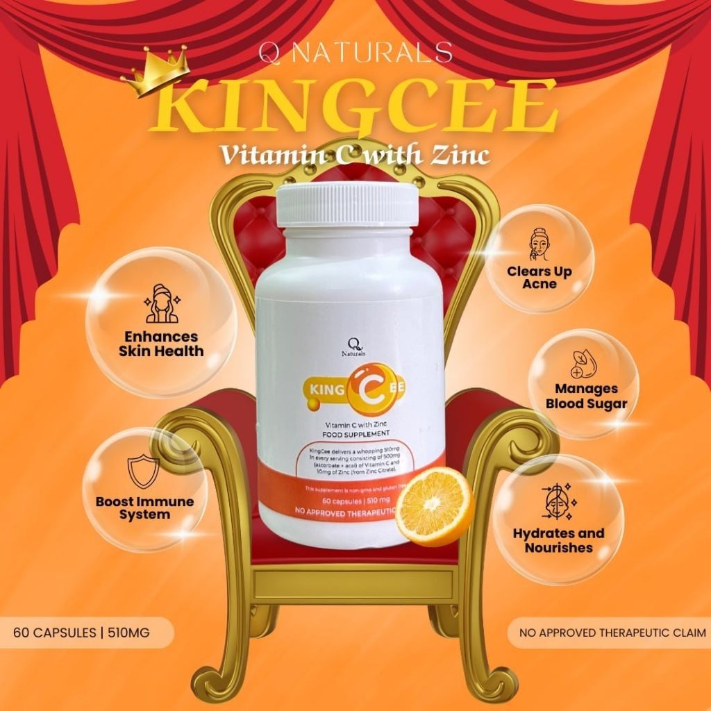 QNATURALS KINGCEE VITAMIN C SODIUM ASCORBATE PLUS ZINC 510mg/zinc 60capsules