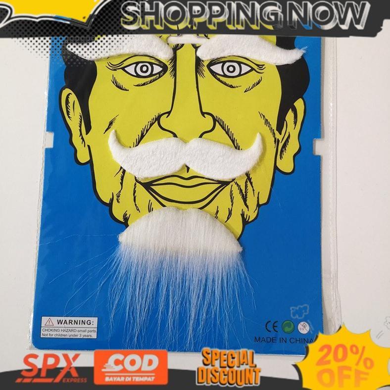 NICE PRODUKNEW Promo Hari Ini Kmbg Set Kumis Jenggot Palsu Bangsawan Gentleman Mainan Prank Hallowee