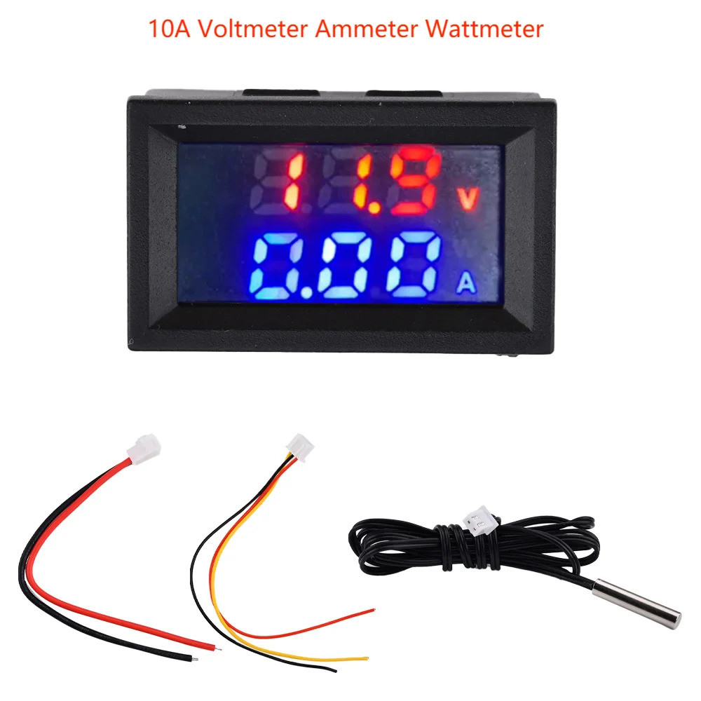 DC0-100V 10A 50A 100A LED Digital Voltmeter Ammeter Wattmeter Pengukur Tegangan Daya Mobil Motor Det