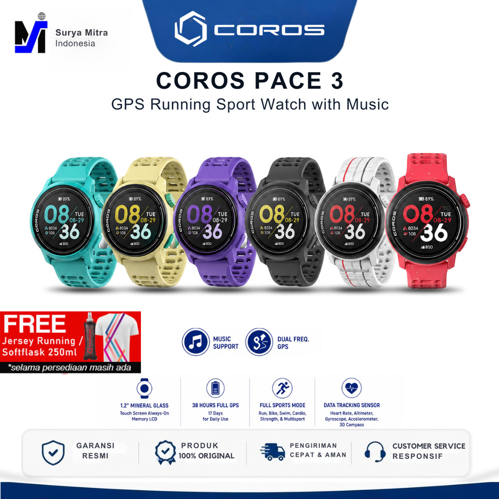 COROS Pace 3 GPS Running Sport Watch with Music