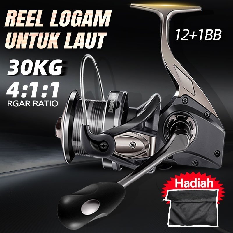 7.7 Reel Pancing DS 8000-10000 Series Dual Purpose Fishing Reel 12+1BB Carp Fishing Reel 4.1:1 Gear 