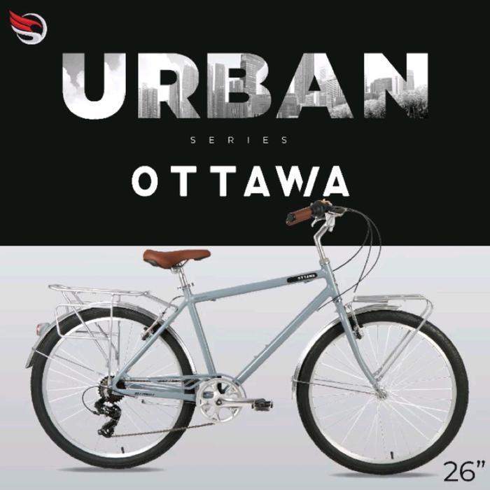 Sepeda Urban Commuter Bike 26 inch Element Ottawa - Light grey