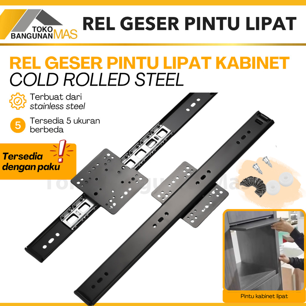 Rel Pocket Door Rel Salib Rel Lemari TV Ball Bearing Pocket Door Salib 35-60 CM TERMURAH