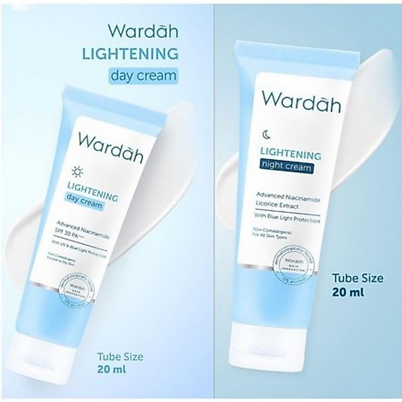 Wardah Paket Lengkap Glowing Siang Malam Lightening