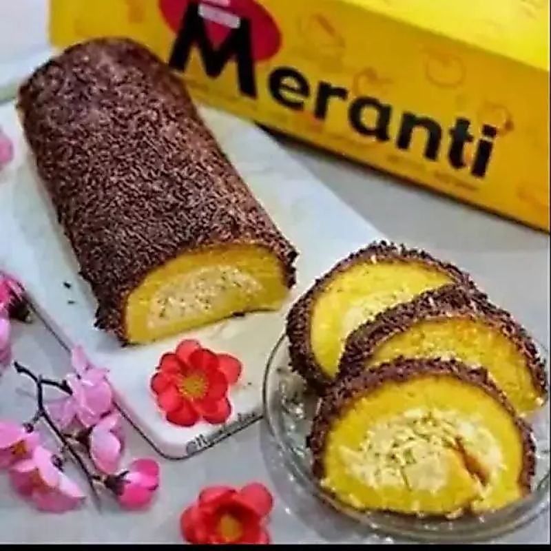 Bolu Gulung Topping Coklat Keju / Durian / Mocca / Nenas / Strawberry / Blueberry / Cappucino / Kaca