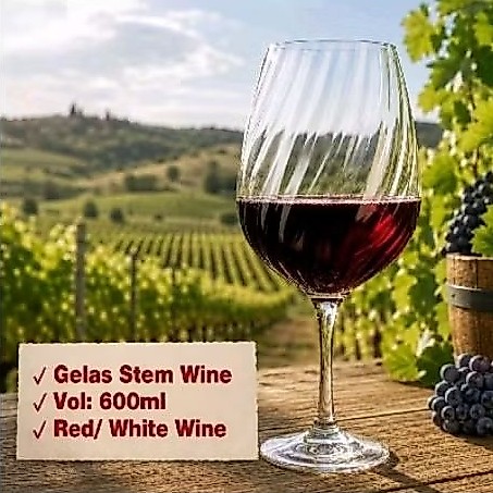 Gelas Red Wine Kaki 600ml (set isi 1pcs) NADIR 7G770/ Stem Red Wine Glass NADIR RAVENA