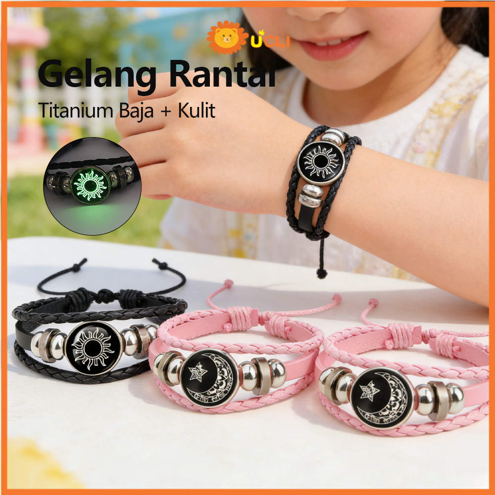 Ucli Gelang Couple Kekasih Matahari dan Bulan Gelang Matahari dan Bulan Kulit Gelang Couple Pasangan