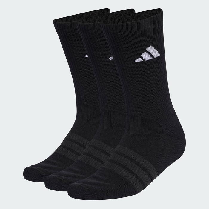 adidas Lifestyle & Gym & Training CUSHIONED SPORTSWEAR CREW SOCKS 3 PAIR PACK Unisex Black KC9626 - 