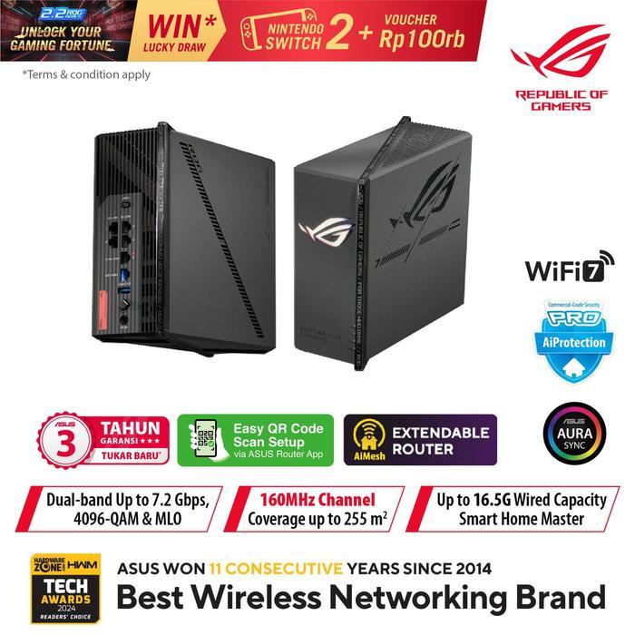 ASUS ROG Strix GS-BE7200X | Dual-band WiFi 7 (802.11be) Gaming Router