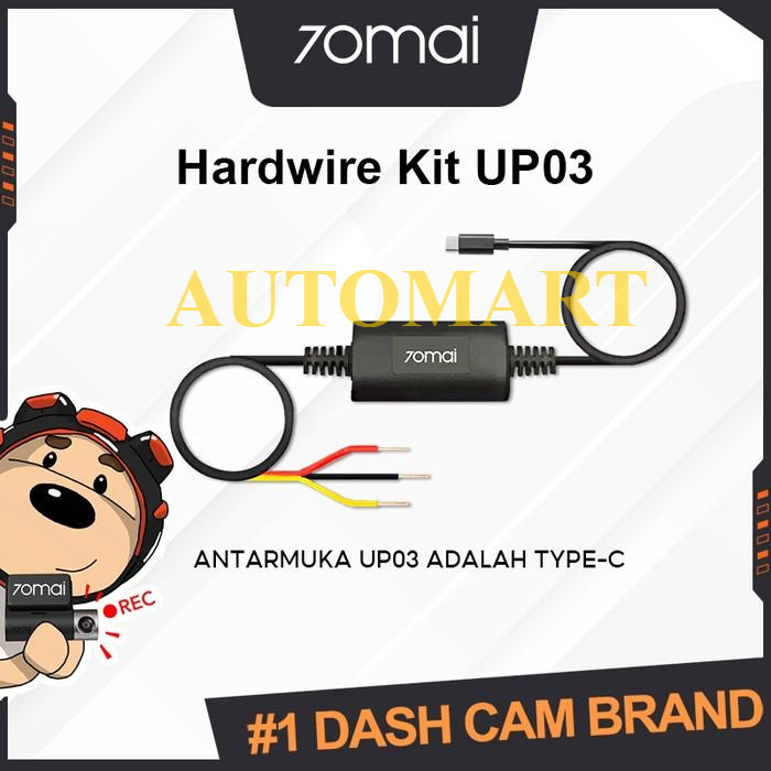 70mai Dashcam Hardwire Kit UP03 Untuk Parking Monitor Untuk Tipe A200 A500s A510 A810 M310 S500 Omni