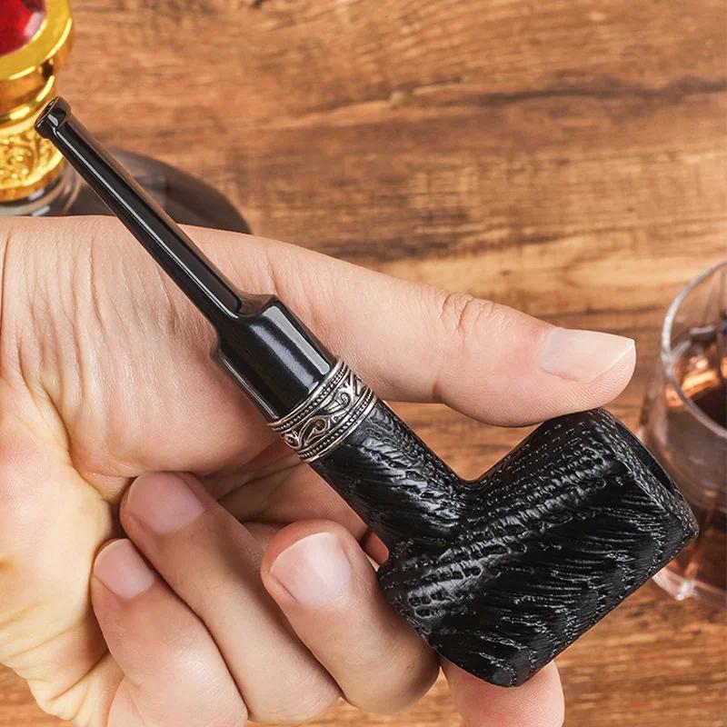 Oak Wood Tobacco Pipe Vintage 9mm Filter  Pipe Men's Gift