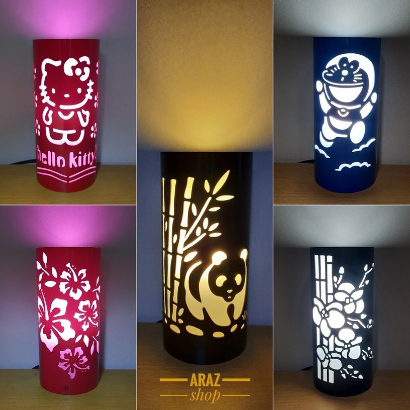 Lampu Hias Ukir Tidur LED Dinding Meja Bambu Bunga Handmade Kado Unik Hadiah Dekorasi Interior