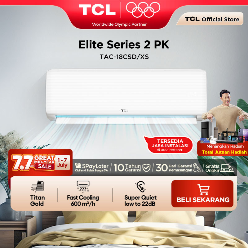 TCL AC TAC 18 CSD/XSS 2 PK AC [INDOOR + OUTDOOR ONLY] - Free Pemasangan Jabodetabek - Titan Gold - L
