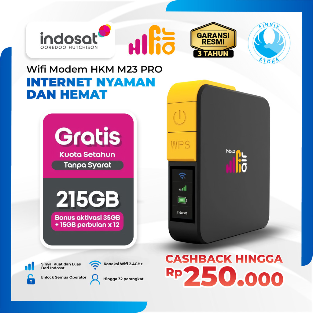 Modem Portable Indosat HiFi Air HKM M23 Pro MiFi WiFi 4G Bisa Bypass - UNLOCK ALL OPERATOR