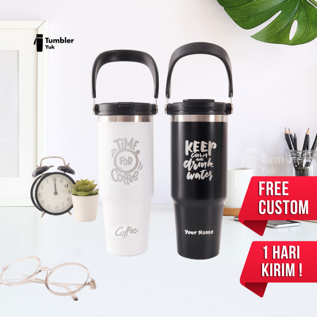 Tyeso Tumbler Minum Stainless 890ml Custom Termos Kopi Tahan Panas & Dingin Premium BPA Free Insulat