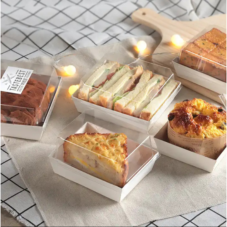 10pcs Dessert Box Tutup Mika Transparan Pudding Bowl Kue Cake Bulat Round Dekorasi Hampers