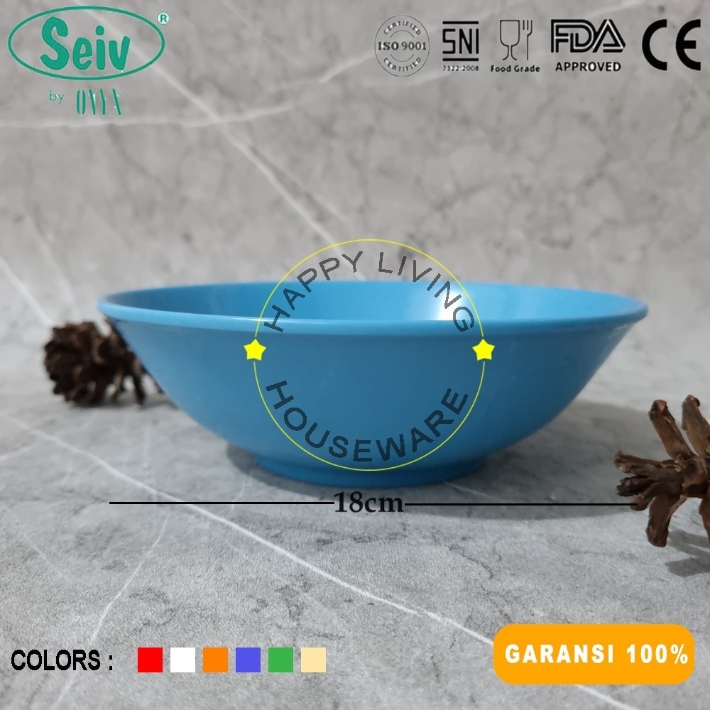 SEIV Mangkok Makan 7" Melamin Fiori Biru Mangkok Sop Seiv by Onyx 18cm