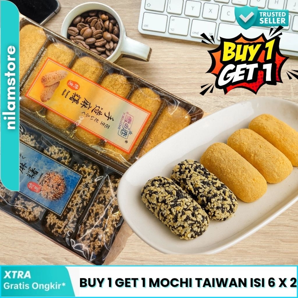 

BUY 1 GET 1 Mochi Y & L Red Bean sesame taro Peanut 180g x 2 Beli 1 gratis 1