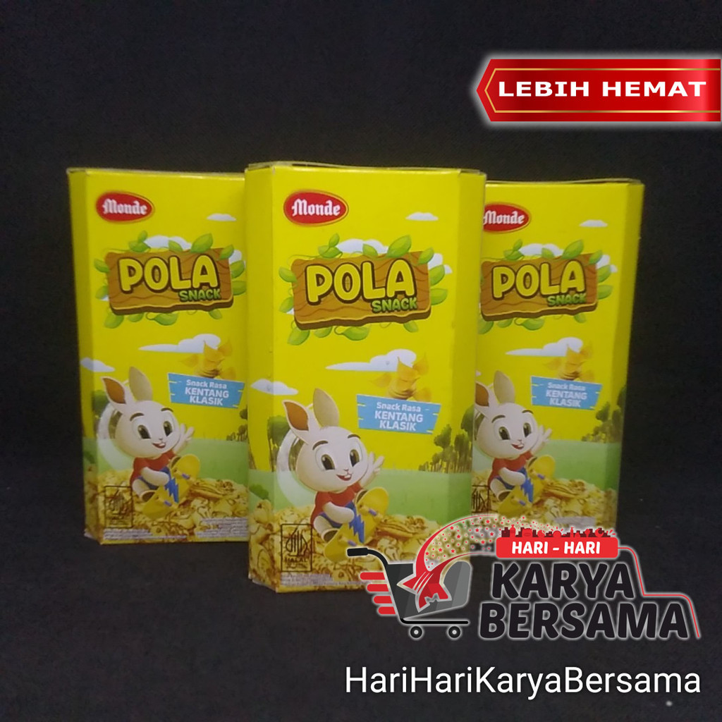 

MAKANAN RINGAN BISKUIT MONDE POLA SNACK RASA KENTANG KLASIK PACK 3'S X 50GR