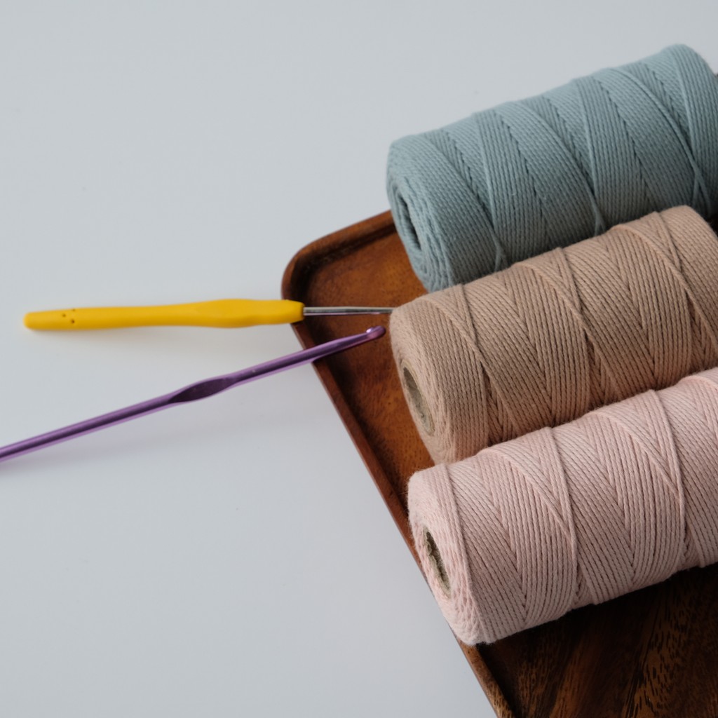 Ropemate 1.5mm 3-Strand 140m Premium Macrame Cord Twisted Cotton Rope for Crochet Projectsr Crochet 