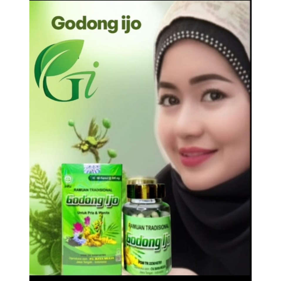 Kapsul GODONG IJO | syaraf kejepit herbal Asam Urat nyeri sendi Kapsul Rematik jamo Godong Ijoo orig