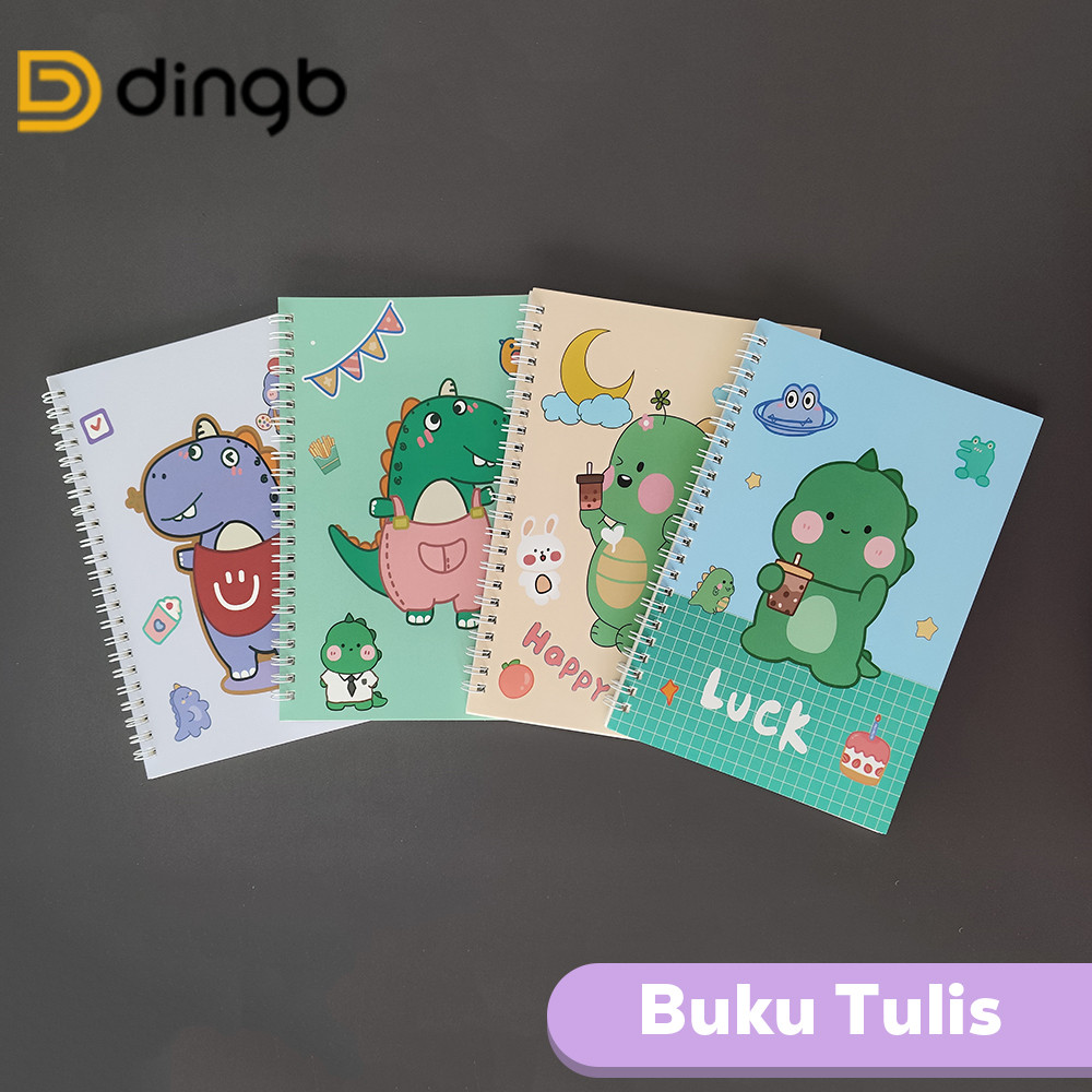 

DINGB Buku Tulis Catatan Bergaris Spiral Ruled Notebook Dino A5 40 Lembar ZXB-88803
