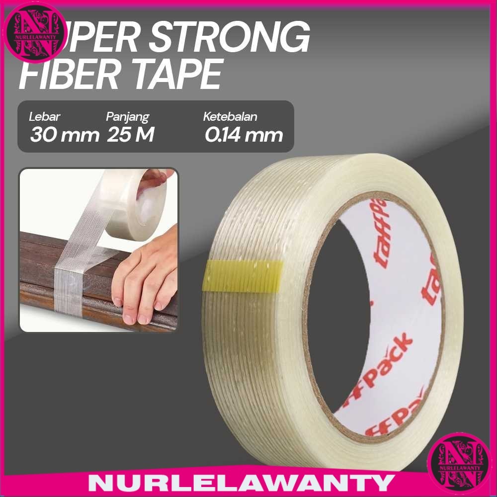 

TaffPACK Lakban Super Strong Fiber Tape Isolasi Bening 25M - GF25M