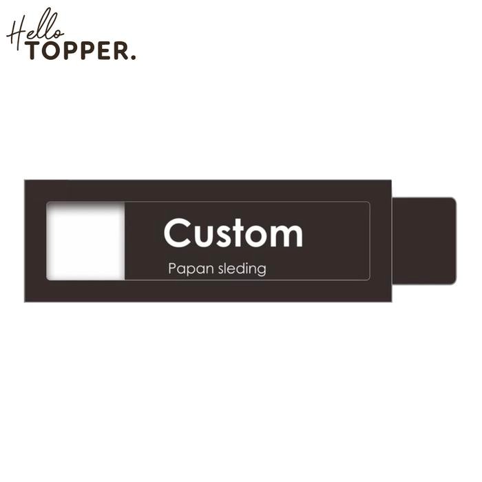 

Custom Papan Nama Ruangan Sliding Costum Tulisan Acrylic Slide Akrilik - Hitam, 24x8 cm