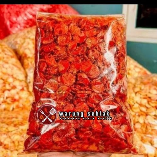 

Sosreng/sosis goreng enak renyah gurih raedy varian rasa pedas daun jeruk/original daun jeruk 1kg 500gr 250gr