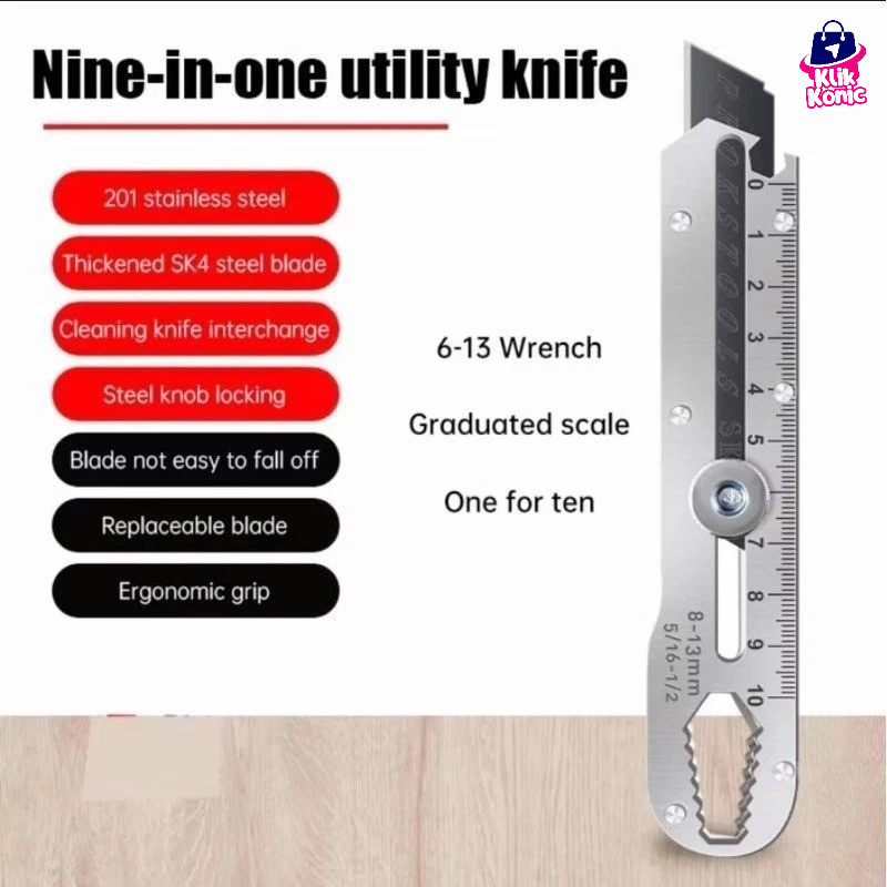 

Pisau Cutter Serbaguna Bahan Stainless 9in1 minimalis