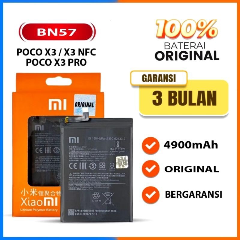 BATRE BATRAI POCO X3 / Batre Battery Poco X3 NFC /Batu Batrai Poco X3 Pro BN57 ORIGINAL BN 57 Batrai