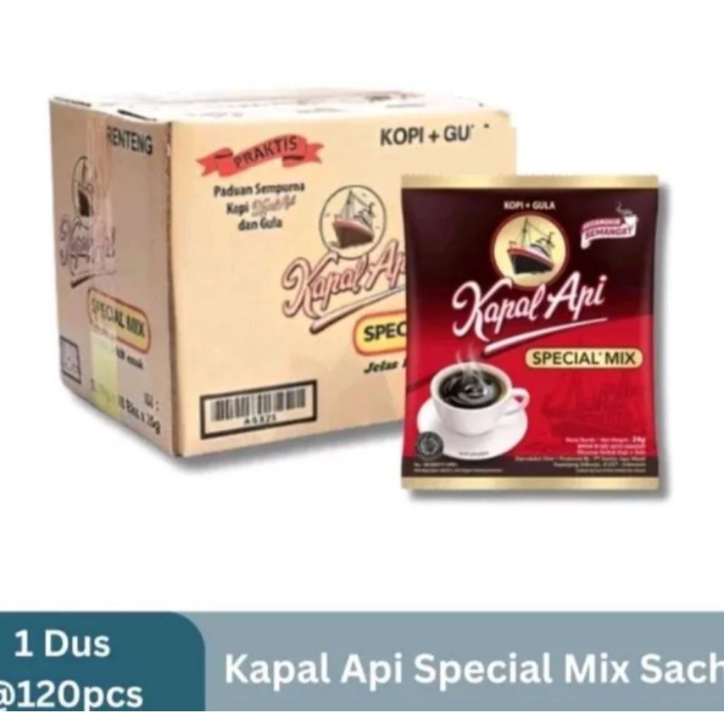 

Kopi Kapal Api Special Mix 23 gram [ 1 Dus Isi 120 Sachet ]
