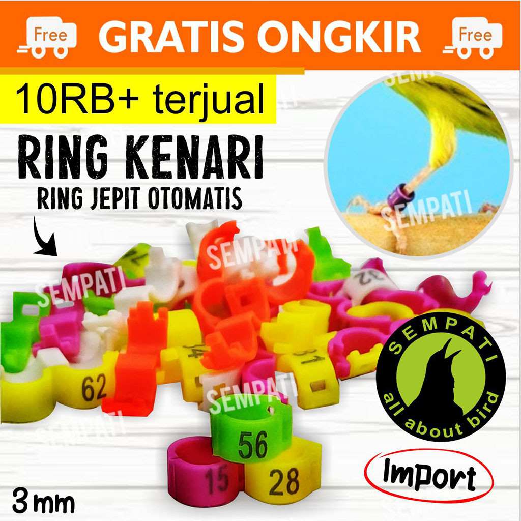 SEMPATI RING JEPIT 3 MM UNTUK KAKI BURUNG KENARI