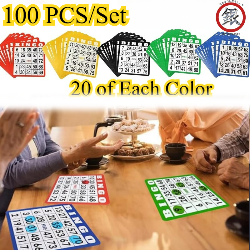 100 PCS/Set Kartu Bingo Ukuran Besarard Set/Kartu Bingo / Bingo Card /  Kartu Bingo Ukuran Besar 5 W