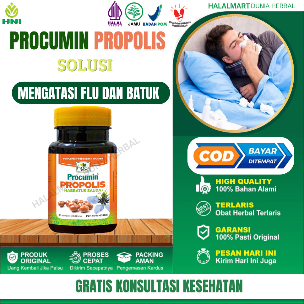 PROCUMIN PROPOLIS  Khasiat Kegunaan Membantu menjaga kesehatan Daya Tahan Tubuh. Terlaris