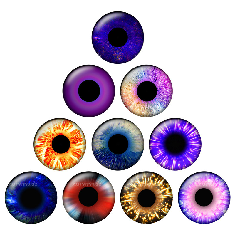 

12 Pairs/bag 14mm Super Thin Glass Eyes Chips for Y Toy Doll Eye Handmade Crafts BH169